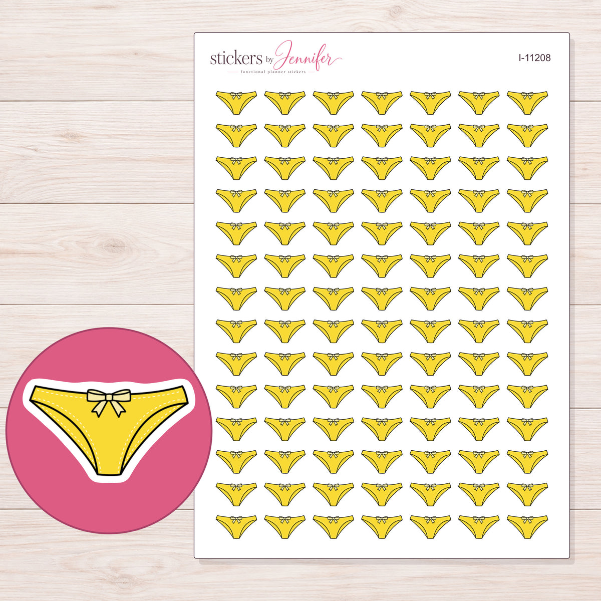I-11208 planner sticker sheet with enlarged sticker detail