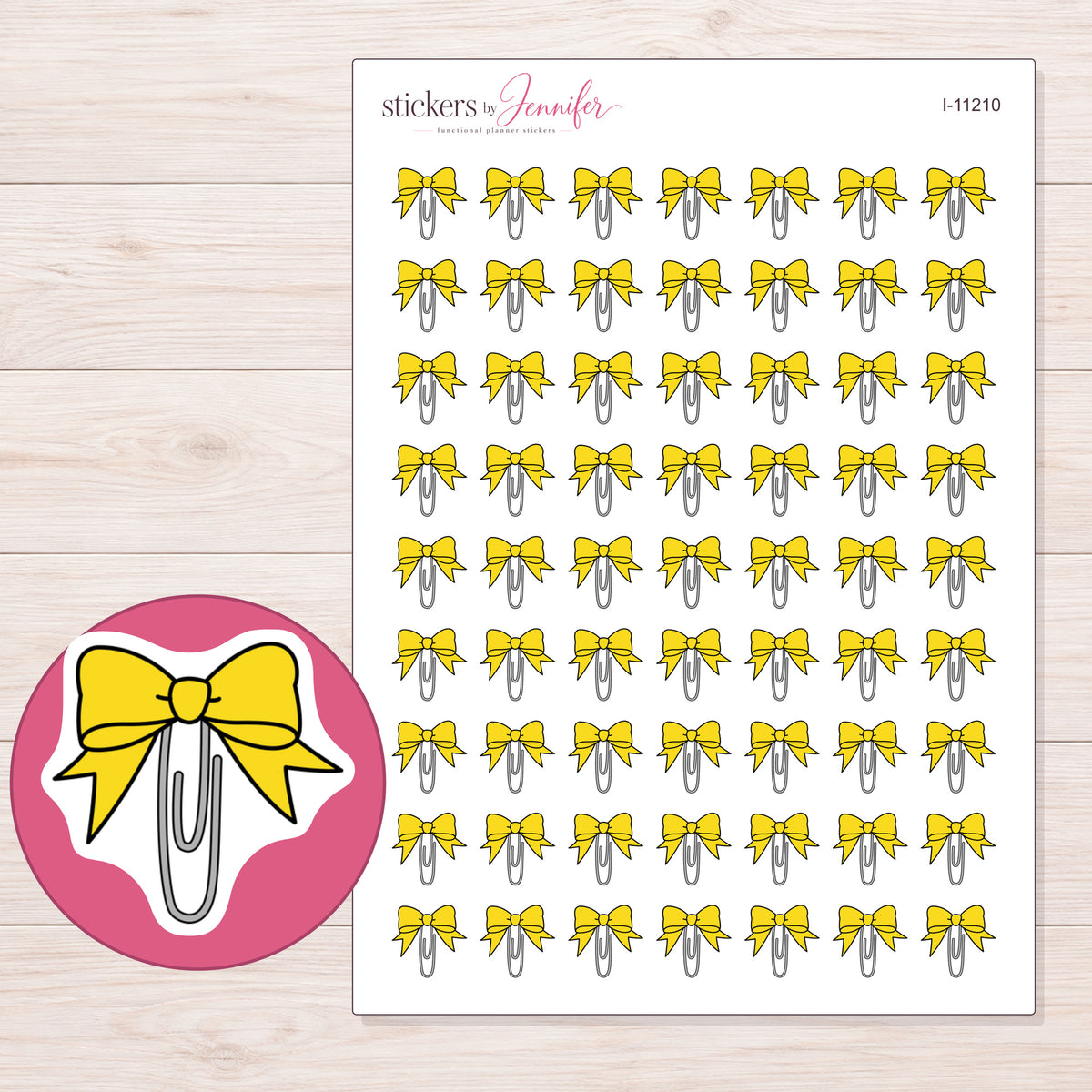 I-11210 planner sticker sheet with enlarged sticker detail