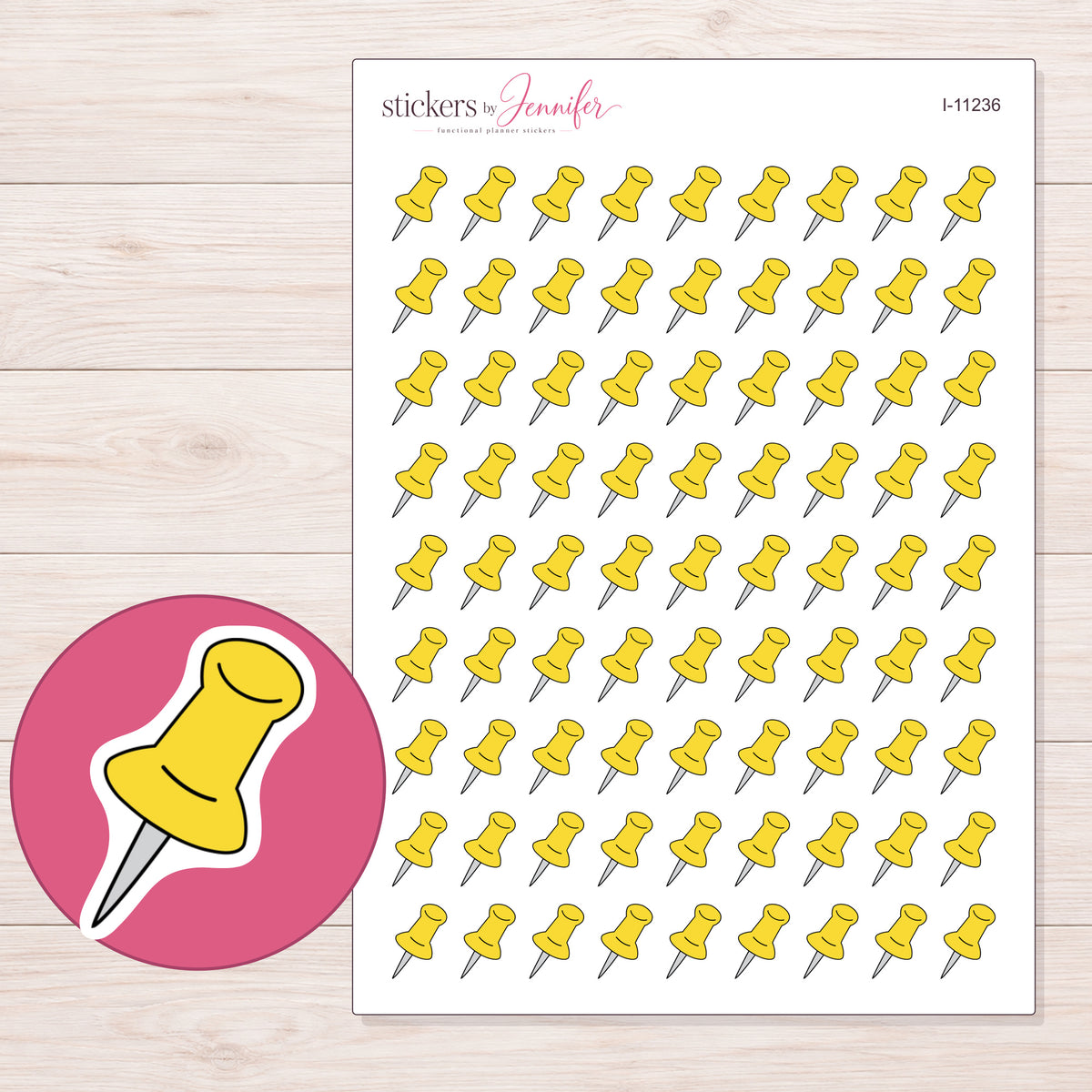 I-11236 planner sticker sheet with enlarged sticker detail
