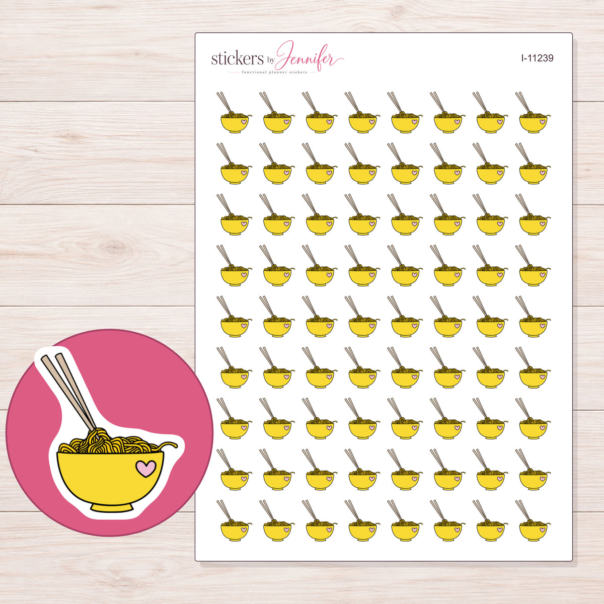 I-11239 planner sticker sheet with enlarged sticker detail