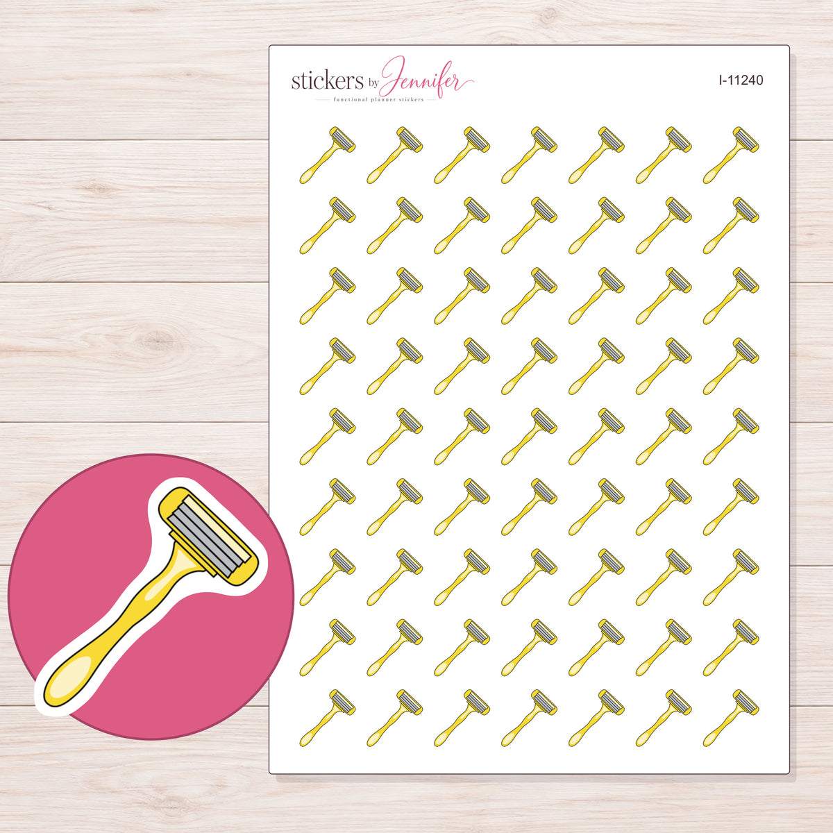 I-11240 planner sticker sheet with enlarged sticker detail