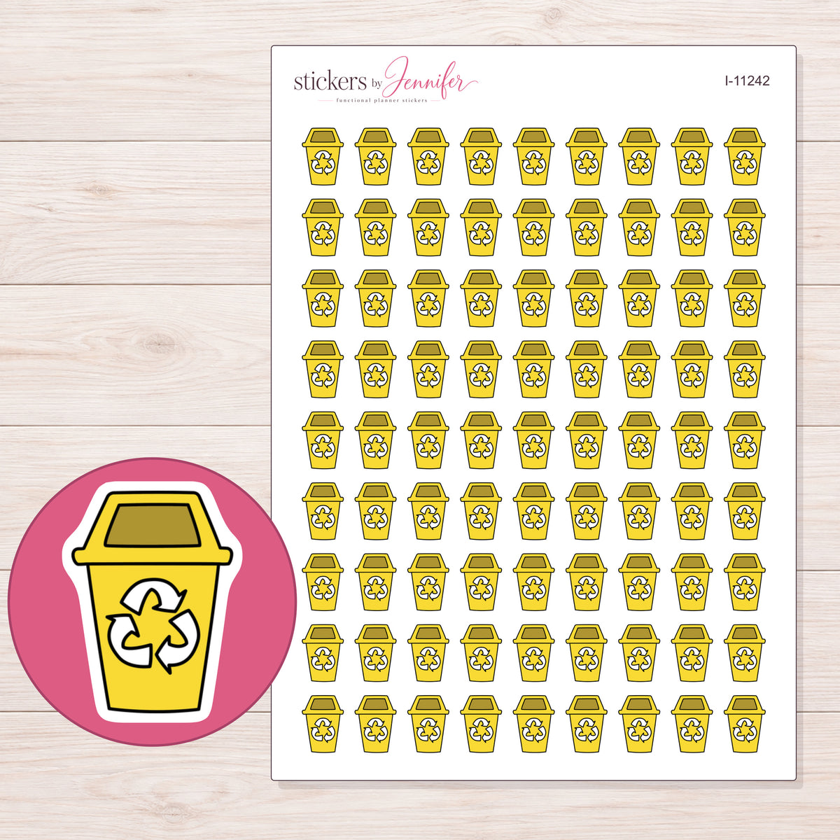I-11242 planner sticker sheet with enlarged sticker detail