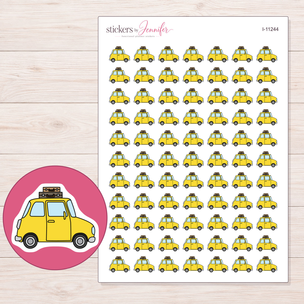 I-11244 planner sticker sheet with enlarged sticker detail