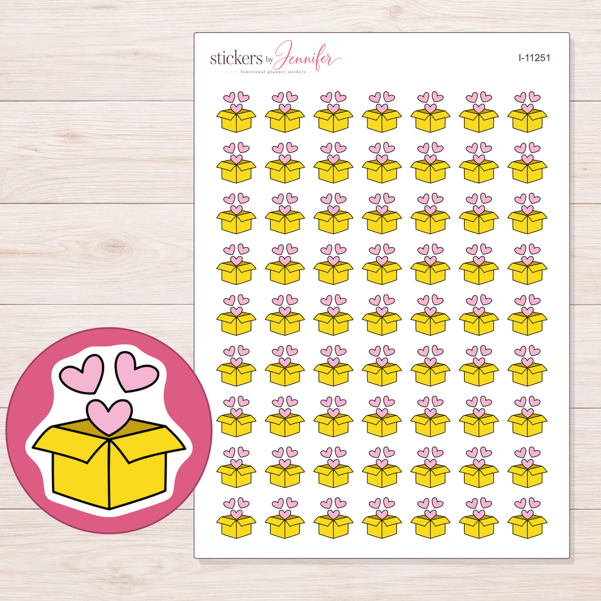 I-11251 planner sticker sheet with enlarged sticker detail