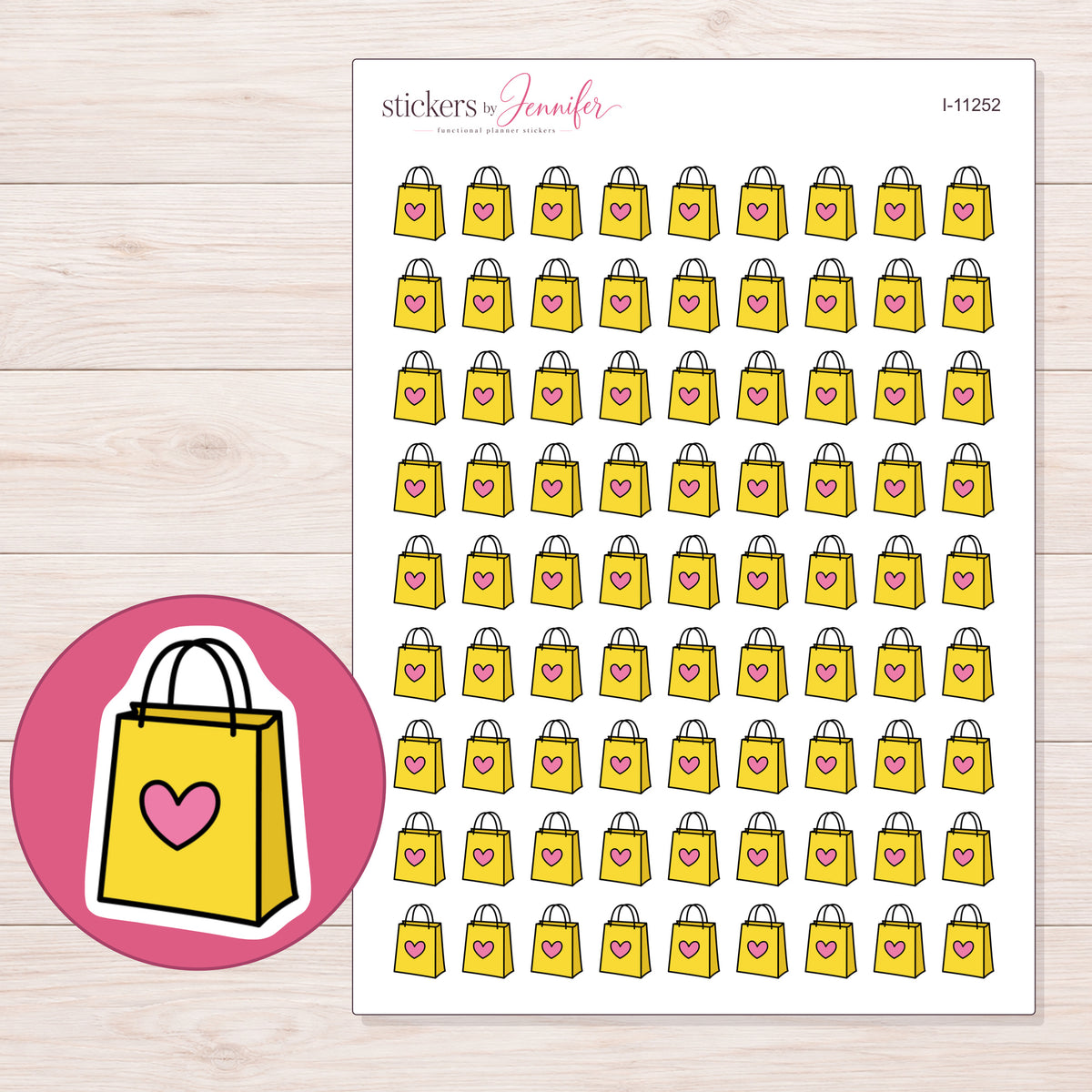 I-11252 planner sticker sheet with enlarged sticker detail