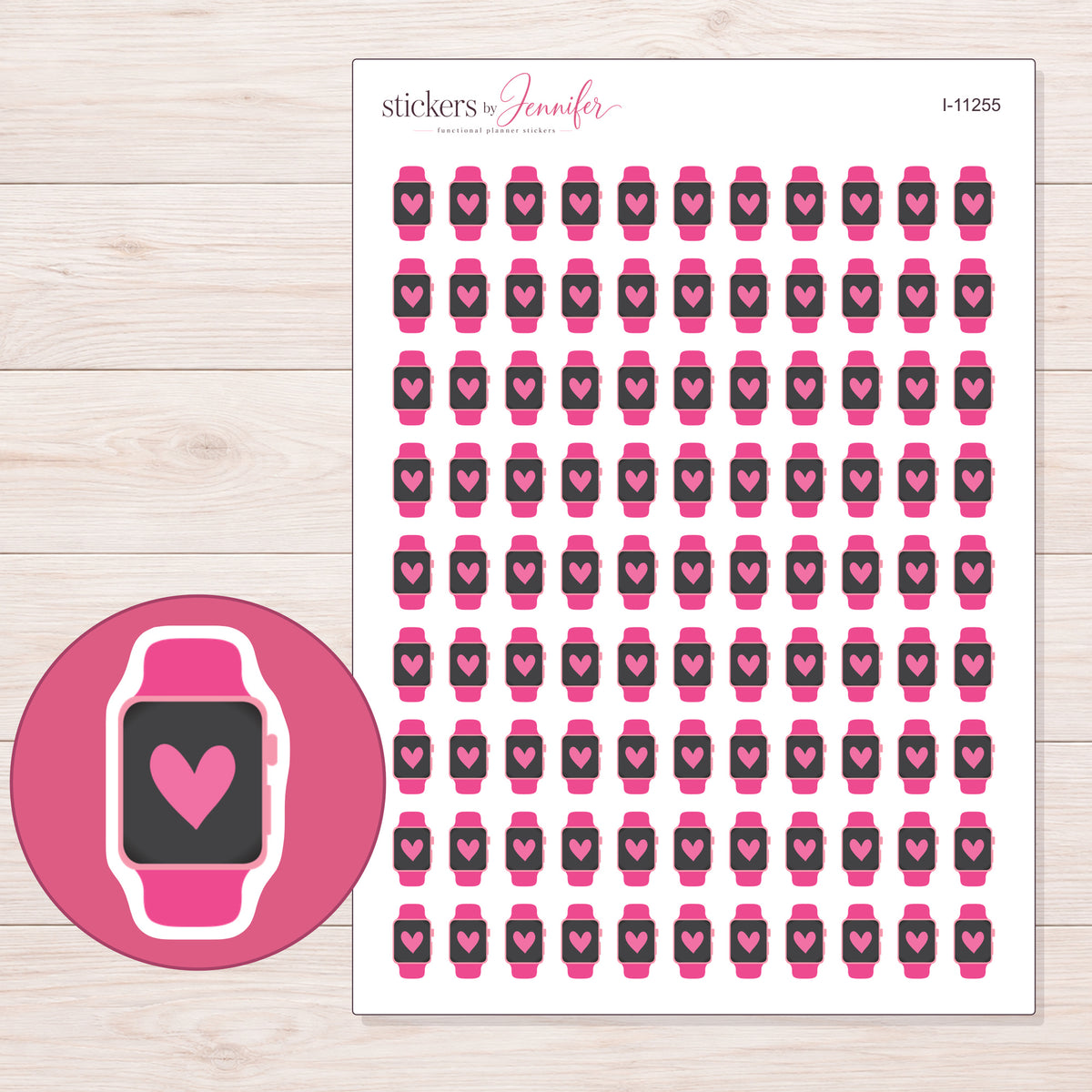 I-11255 planner sticker sheet with enlarged sticker detail