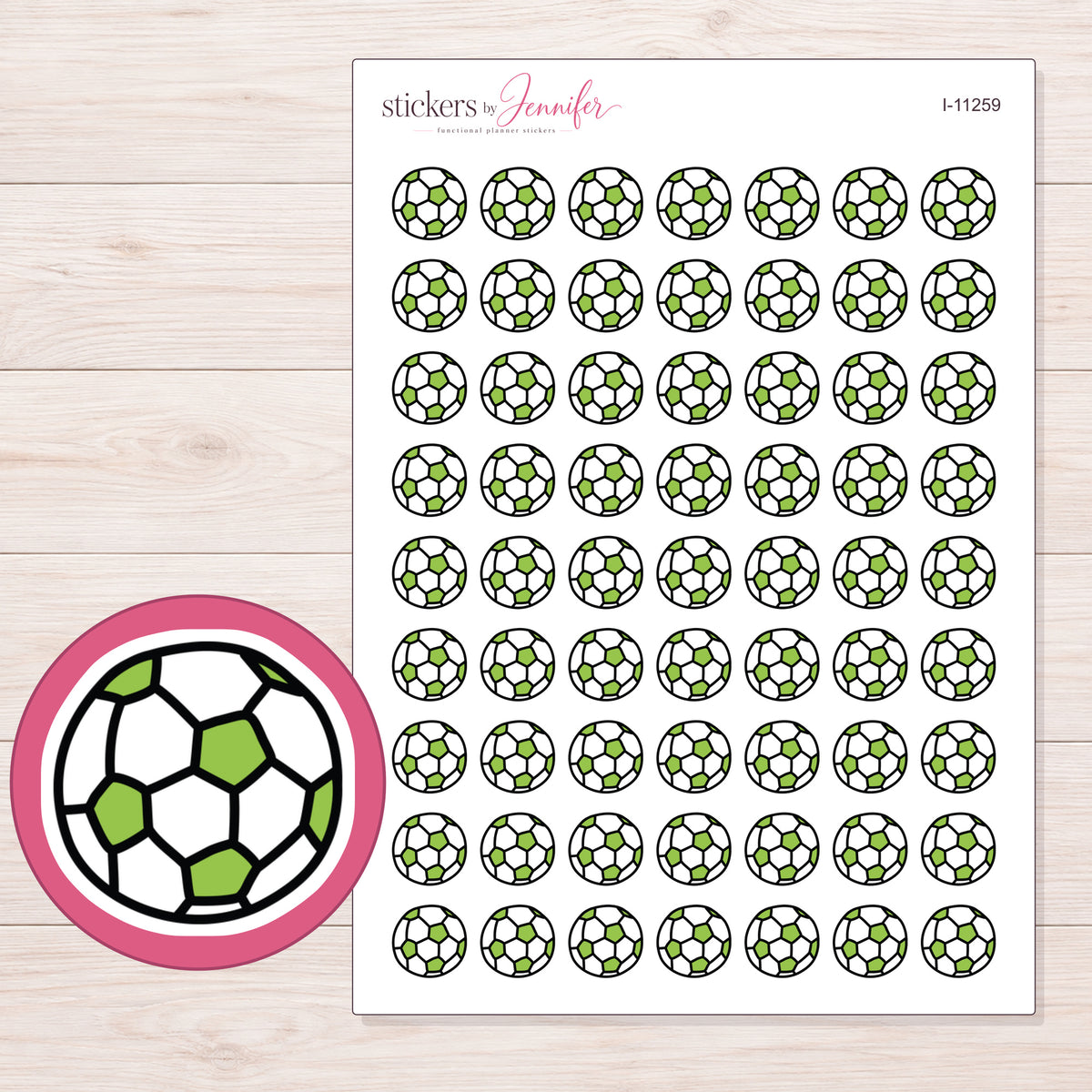 I-11259 planner sticker sheet with enlarged sticker detail