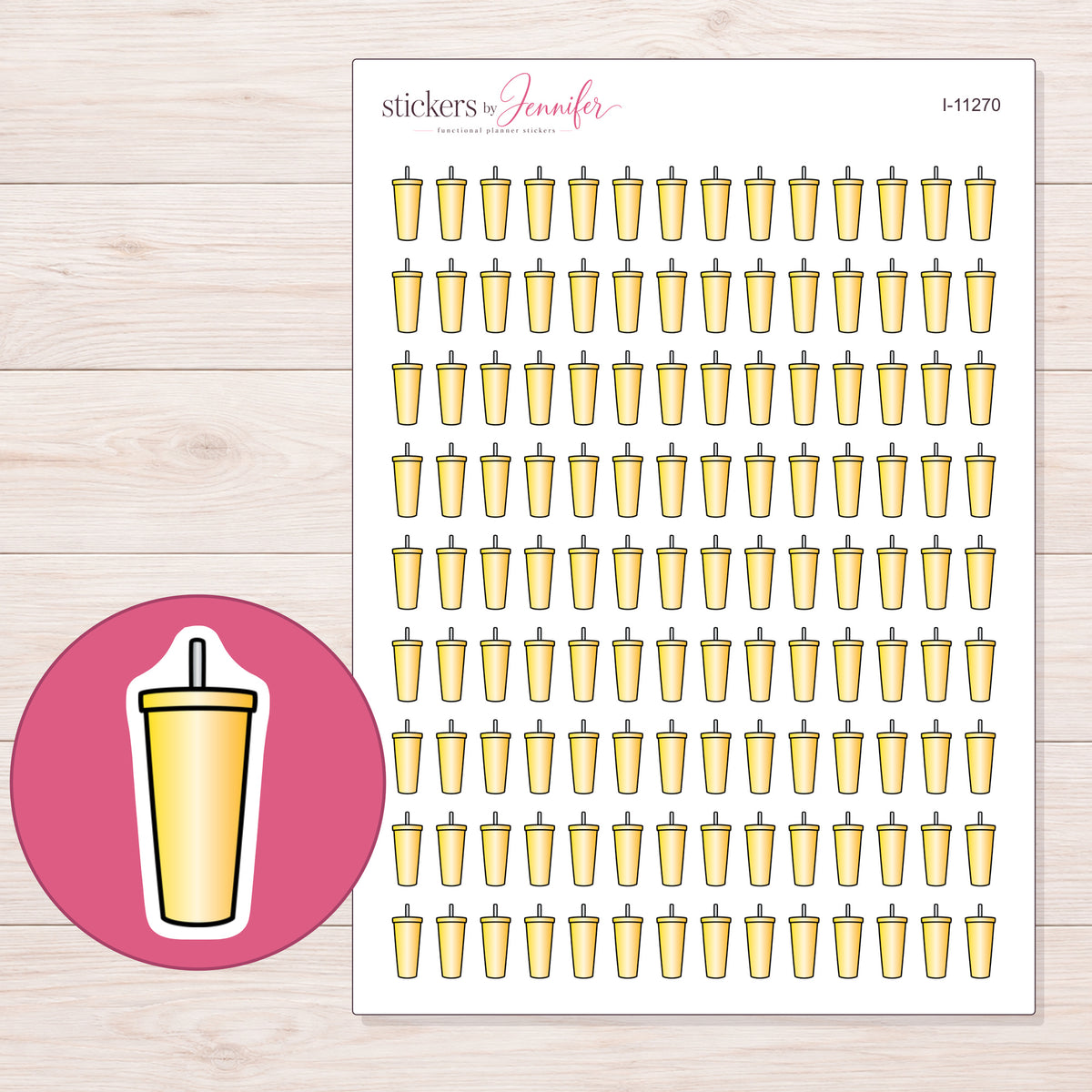 I-11270 planner sticker sheet with enlarged sticker detail