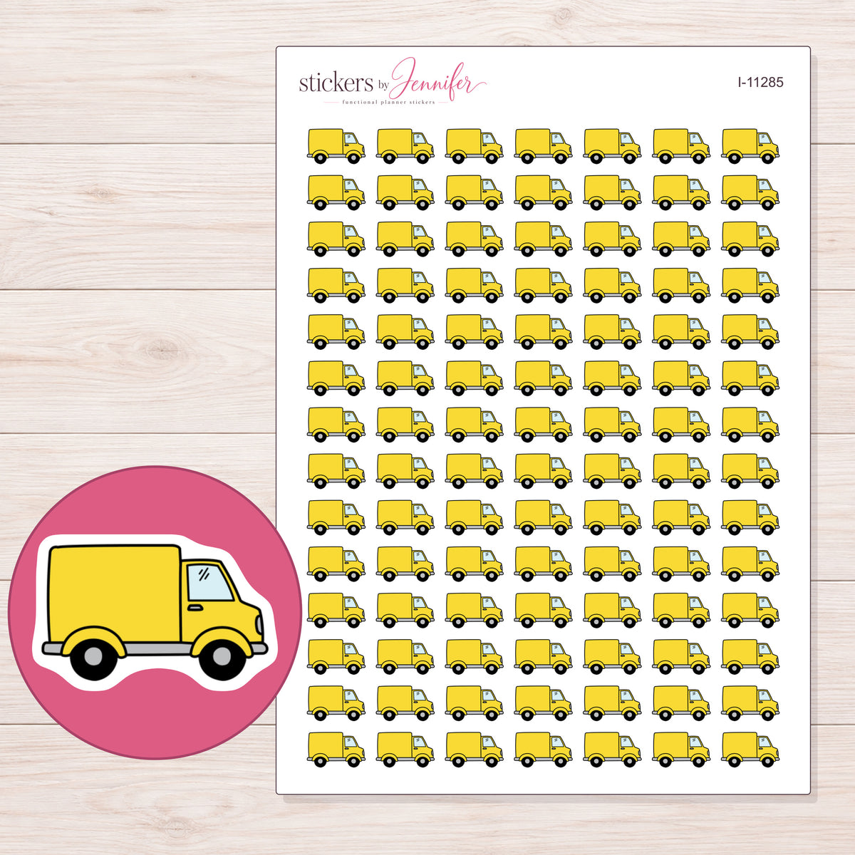 I-11285 planner sticker sheet with enlarged sticker detail