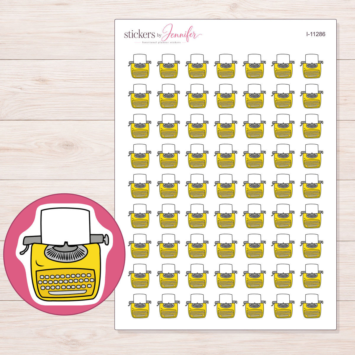I-11286 planner sticker sheet with enlarged sticker detail
