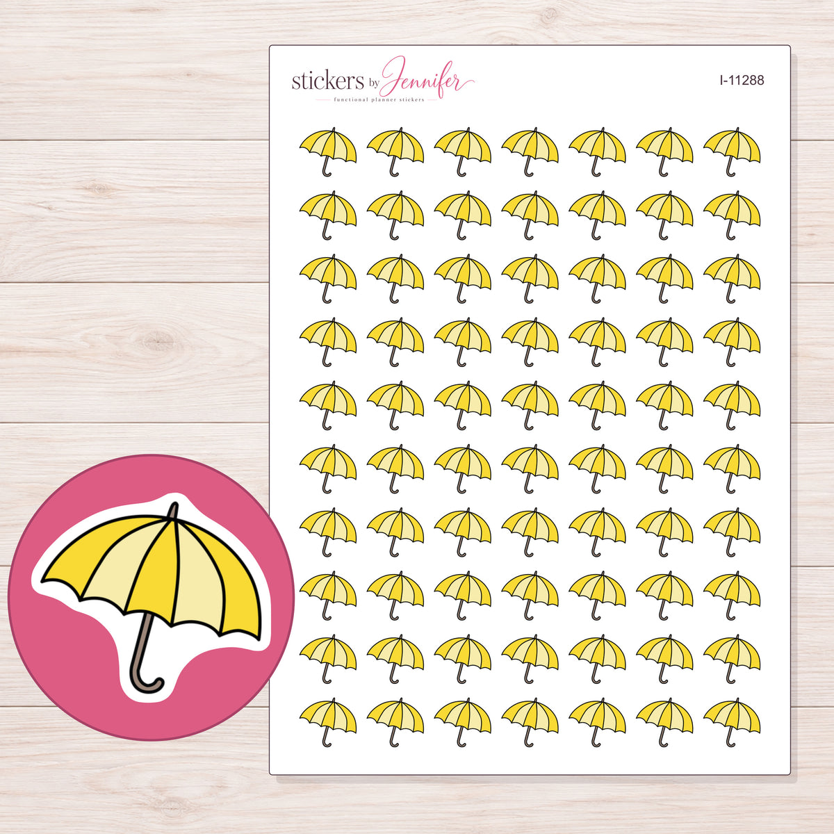 I-11288 planner sticker sheet with enlarged sticker detail