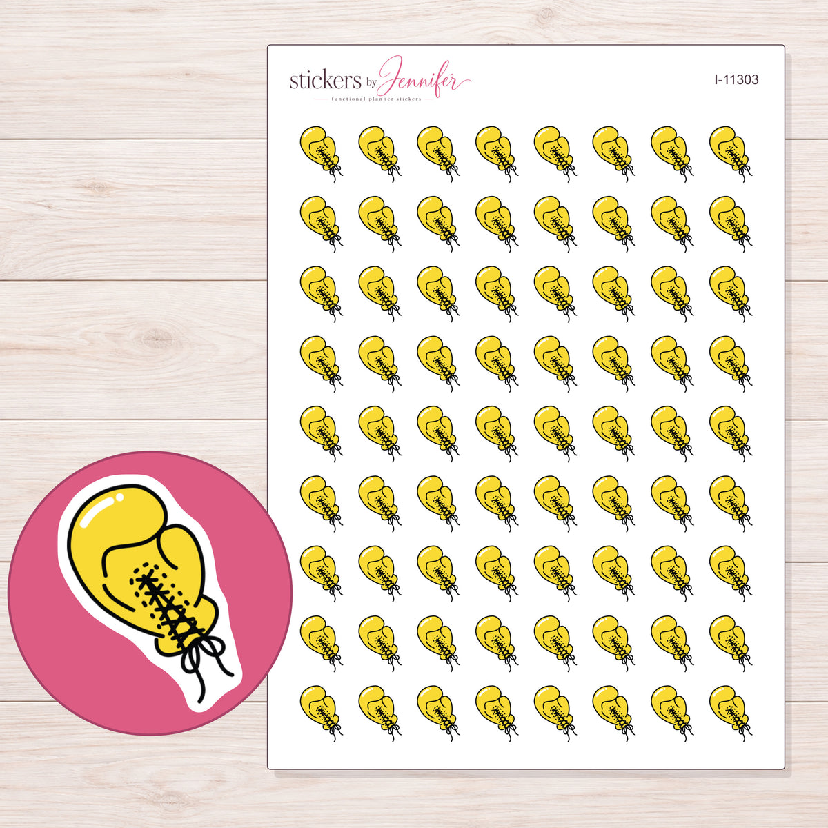 I-11303 planner sticker sheet with enlarged sticker detail
