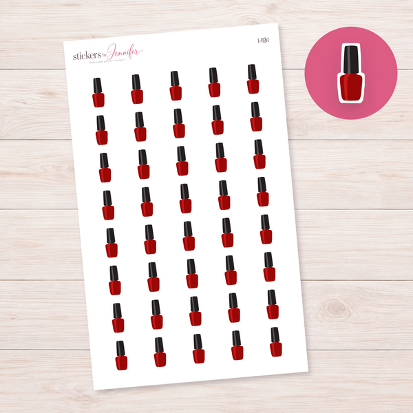 Deep Red Nail Polish Planner Stickers | I-1131