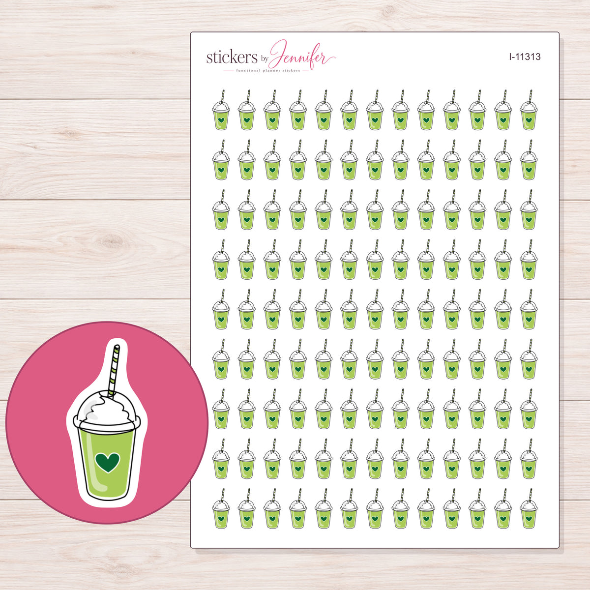 I-11313 planner sticker sheet with enlarged sticker detail