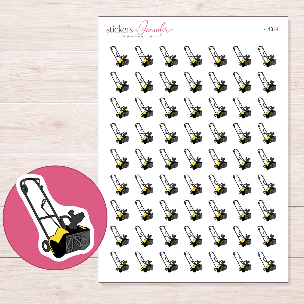 I-11314 planner sticker sheet with enlarged sticker detail