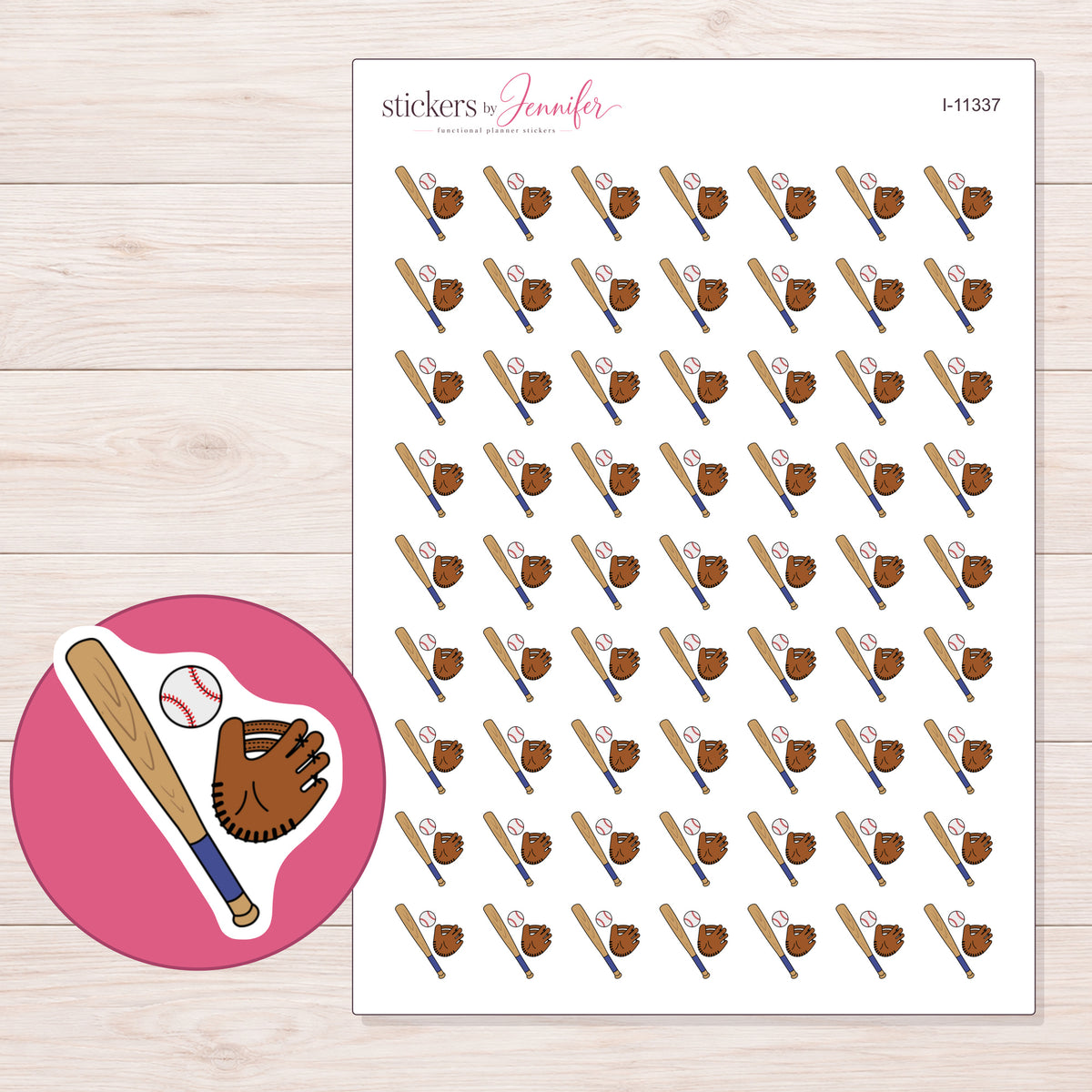 I-11337 planner sticker sheet with enlarged sticker detail