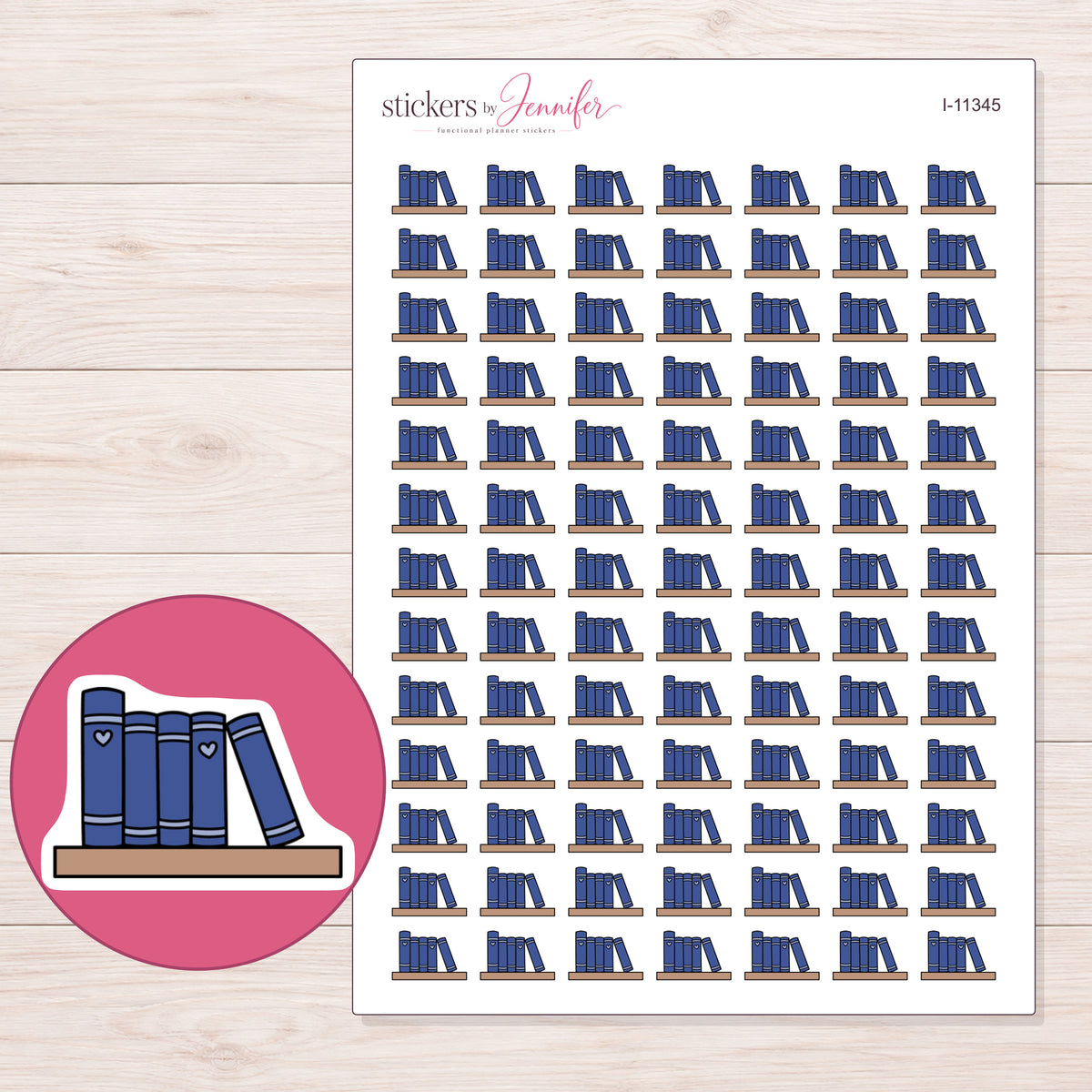 I-11345 planner sticker sheet with enlarged sticker detail