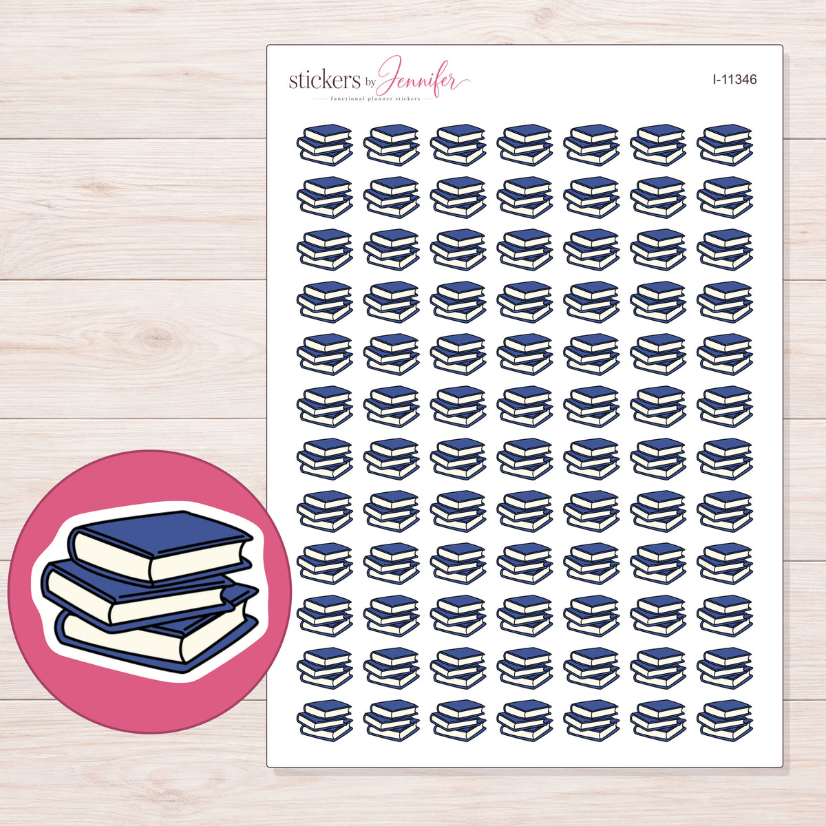 I-11346 planner sticker sheet with enlarged sticker detail