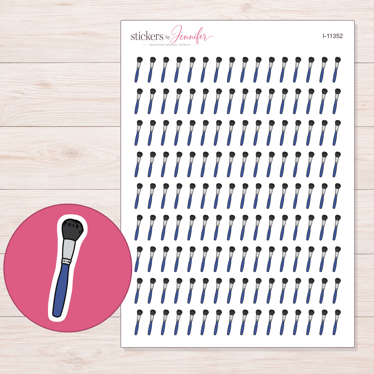 I-11352 planner sticker sheet with enlarged sticker detail