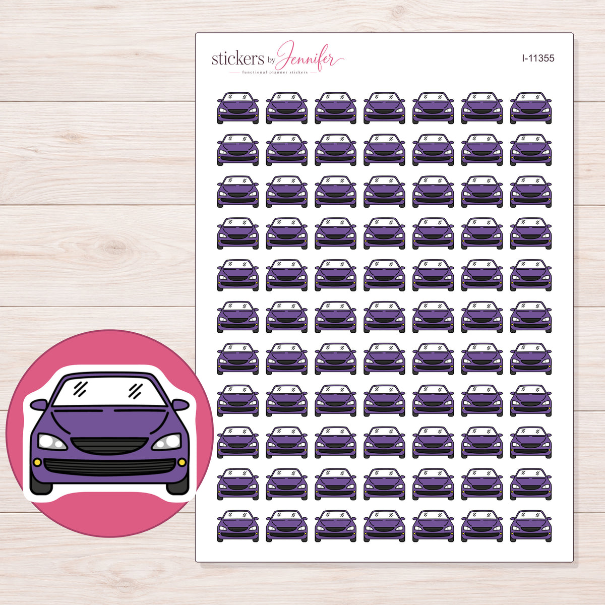 I-11355 planner sticker sheet with enlarged sticker detail