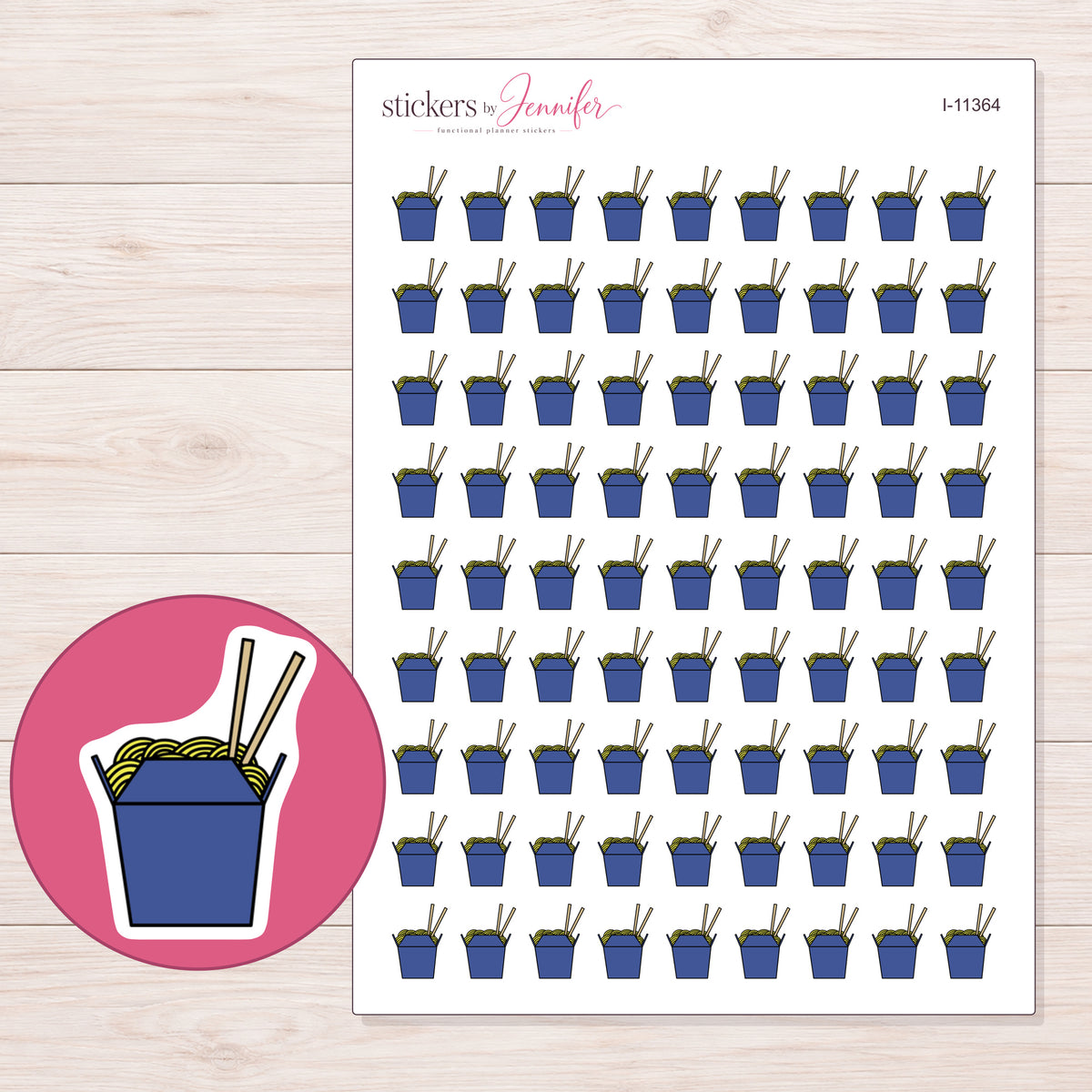 I-11364 planner sticker sheet with enlarged sticker detail