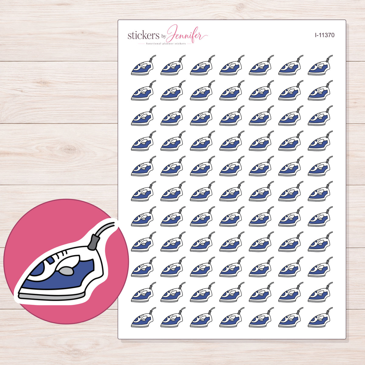 I-11370 planner sticker sheet with enlarged sticker detail