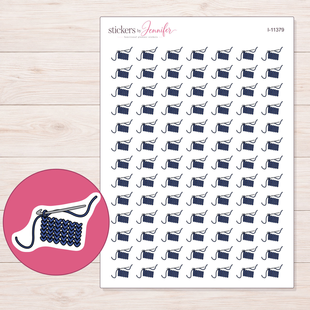 I-11379 planner sticker sheet with enlarged sticker detail