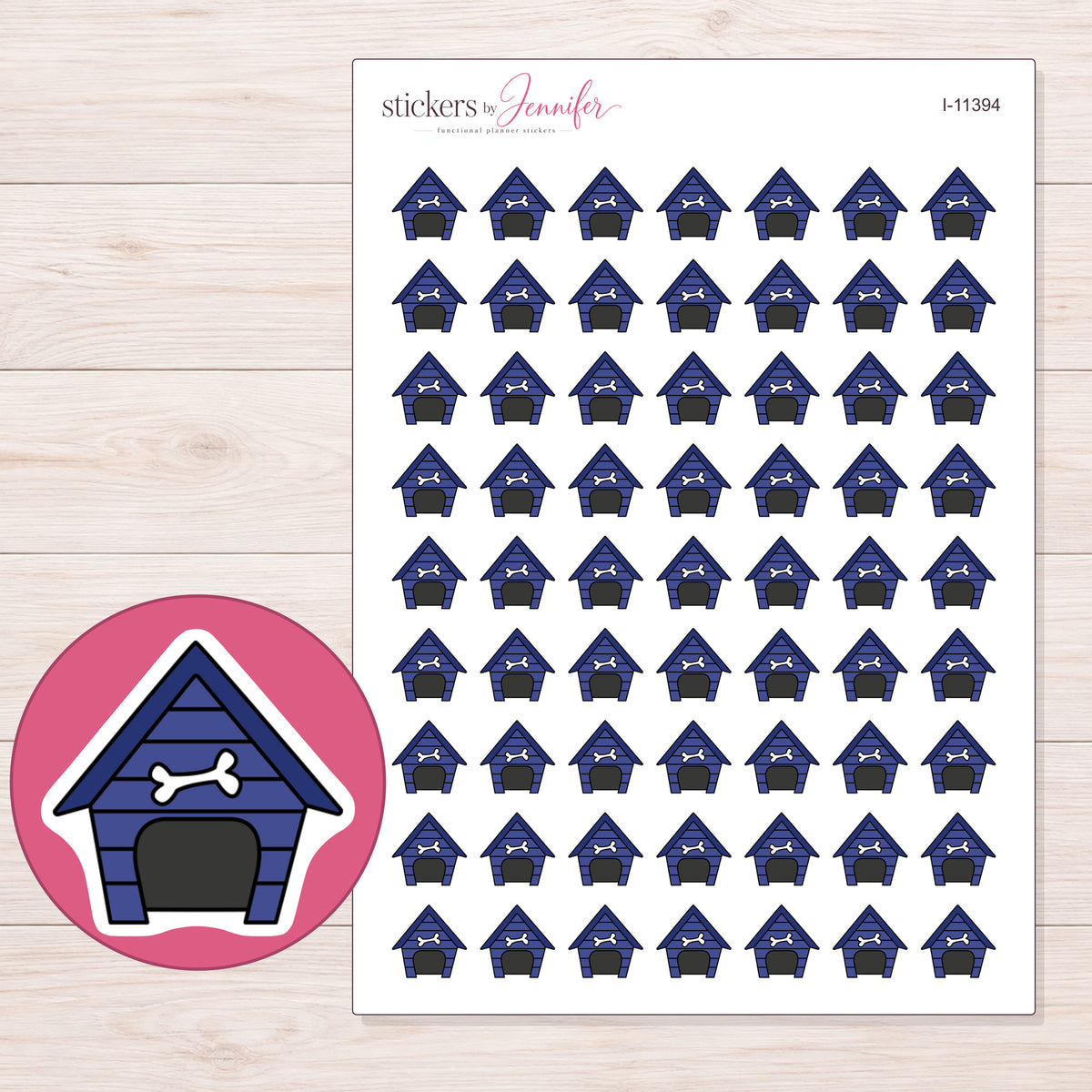 I-11394 planner sticker sheet with enlarged sticker detail