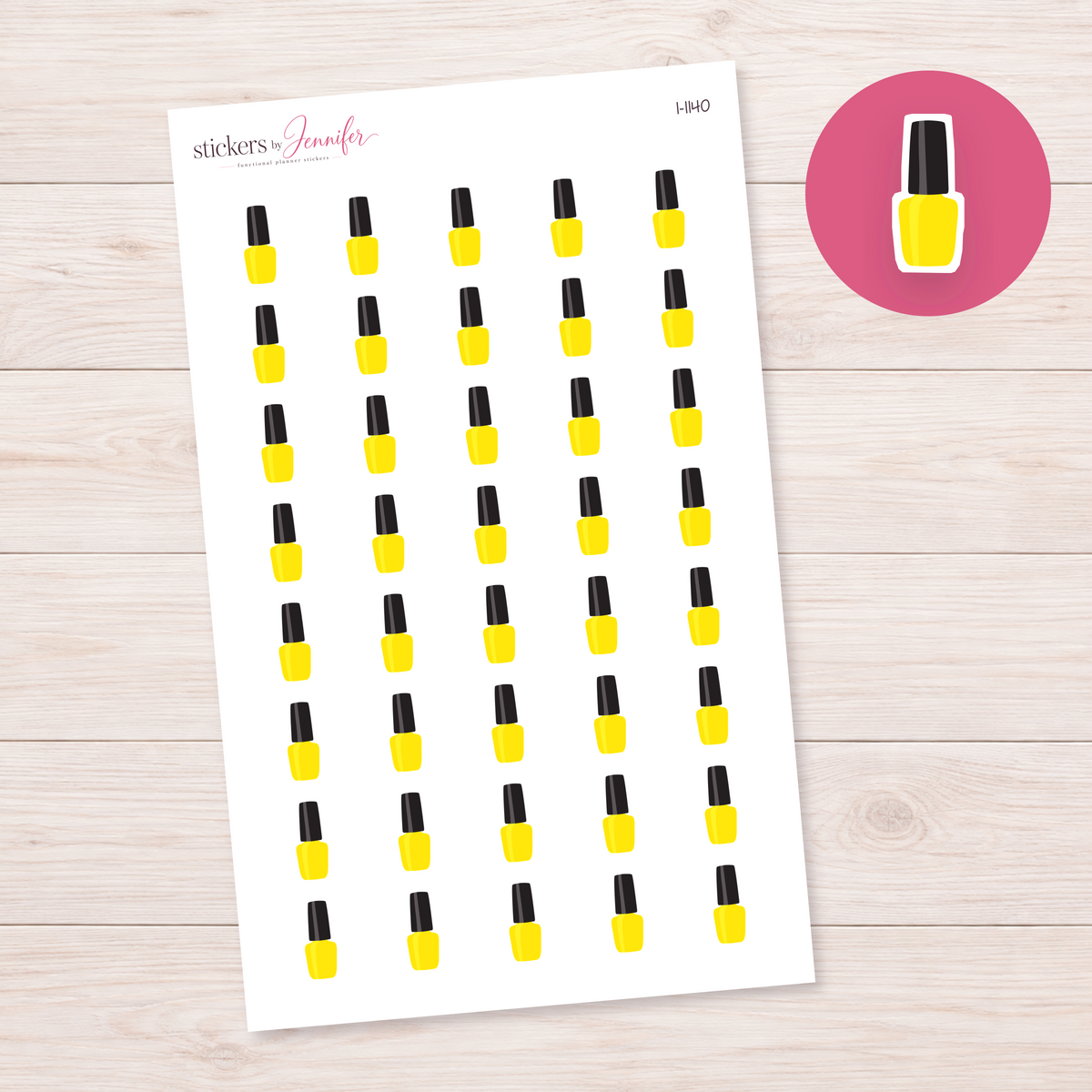 Yellow Nail Polish Bottle Planner Stickers | I-1140