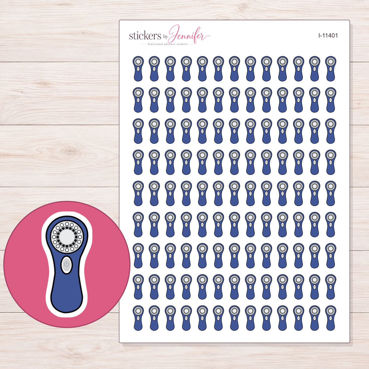 I-11401 planner sticker sheet with enlarged sticker detail