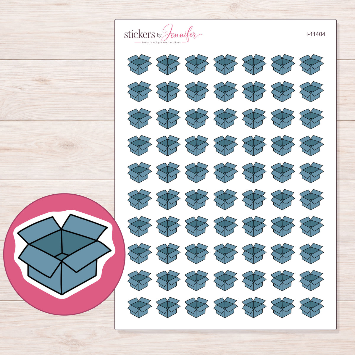 I-11404 planner sticker sheet with enlarged sticker detail