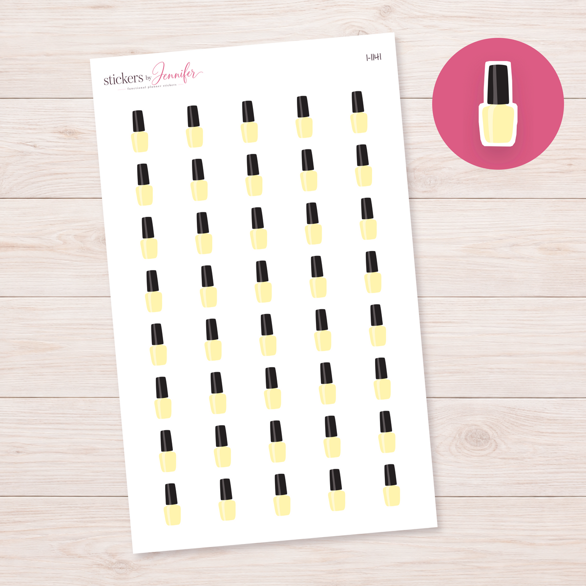 Pale Yellow Nail Polish Planner Stickers | I-1141
