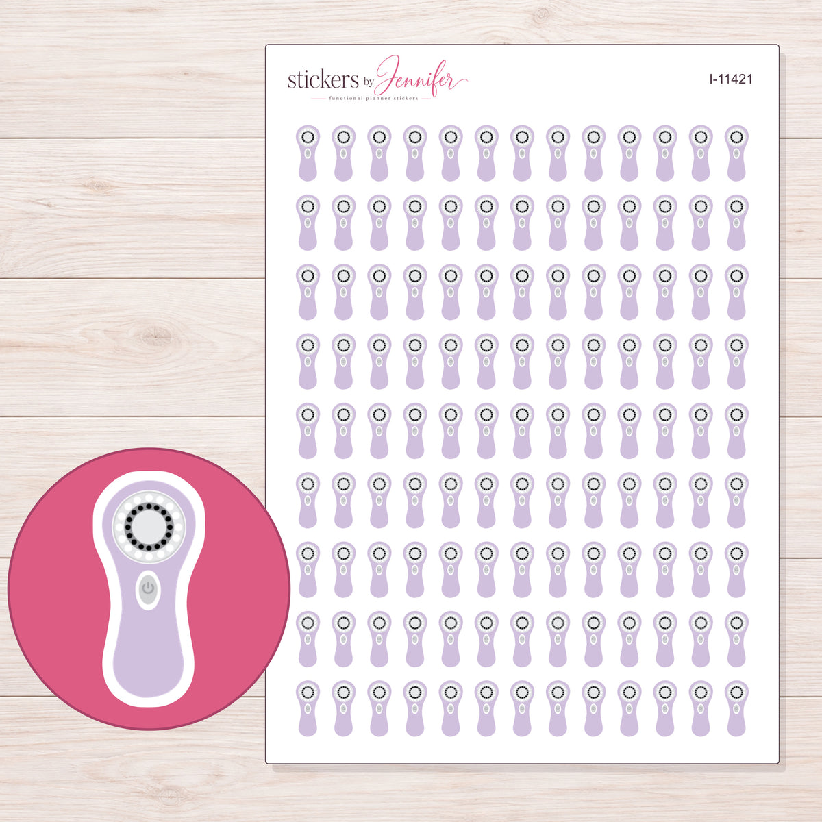 I-11421 planner sticker sheet with enlarged sticker detail