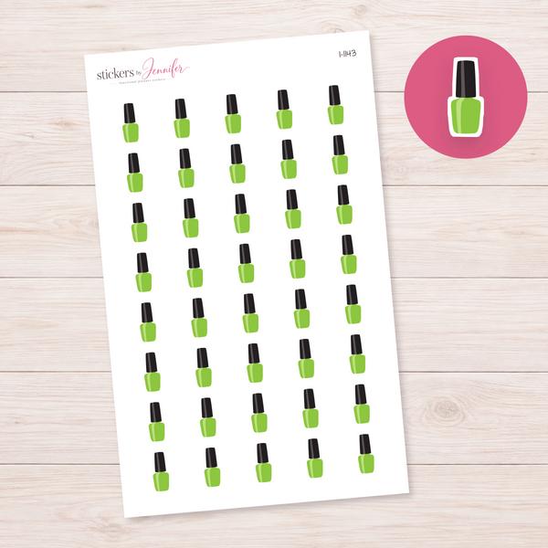 Apple Green Nail Polish Bottle Planner Stickers | I-1143
