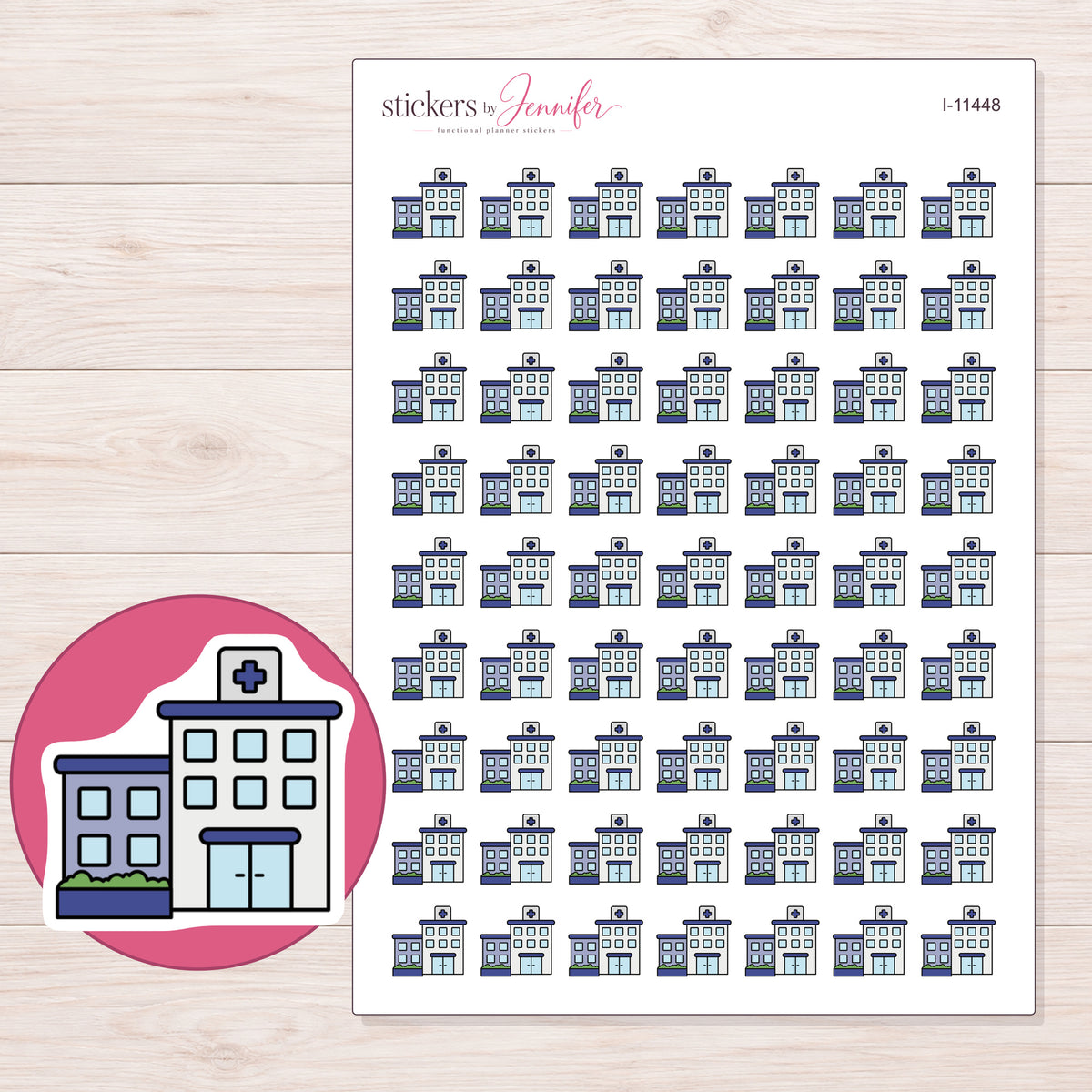 I-11448 planner sticker sheet with enlarged sticker detail