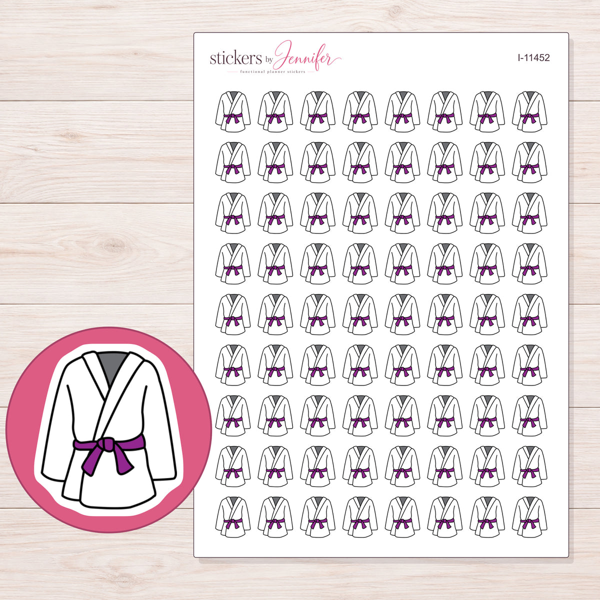 I-11452 planner sticker sheet with enlarged sticker detail
