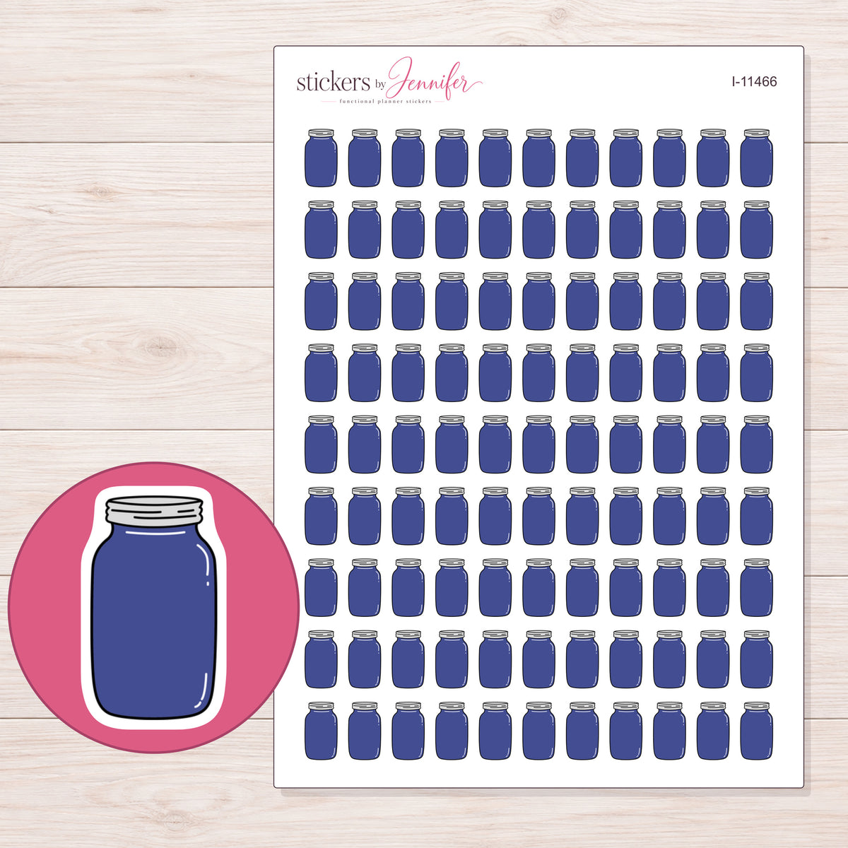 I-11466 planner sticker sheet with enlarged sticker detail