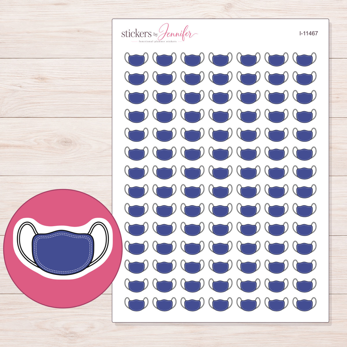 I-11467 planner sticker sheet with enlarged sticker detail