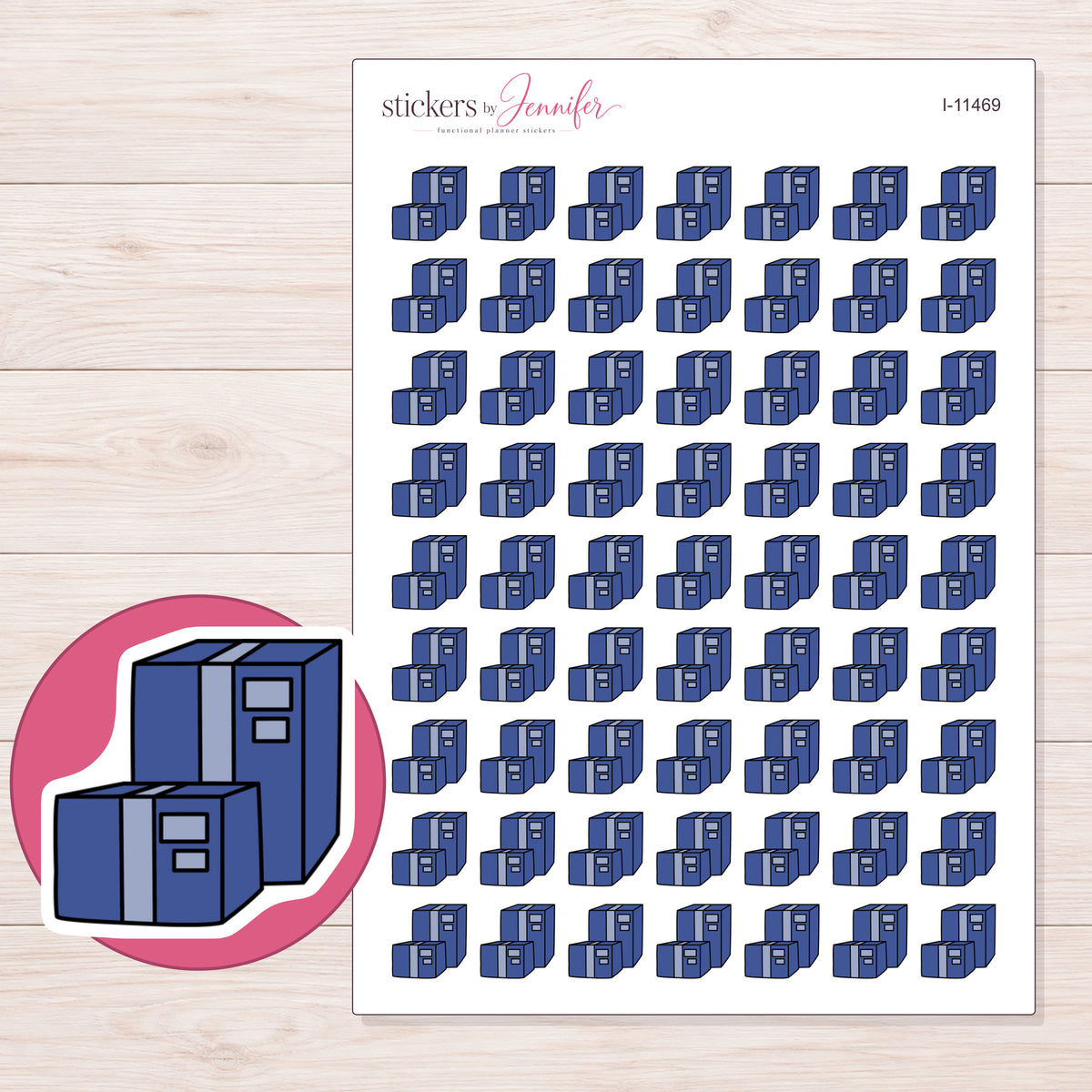 I-11469 planner sticker sheet with enlarged sticker detail
