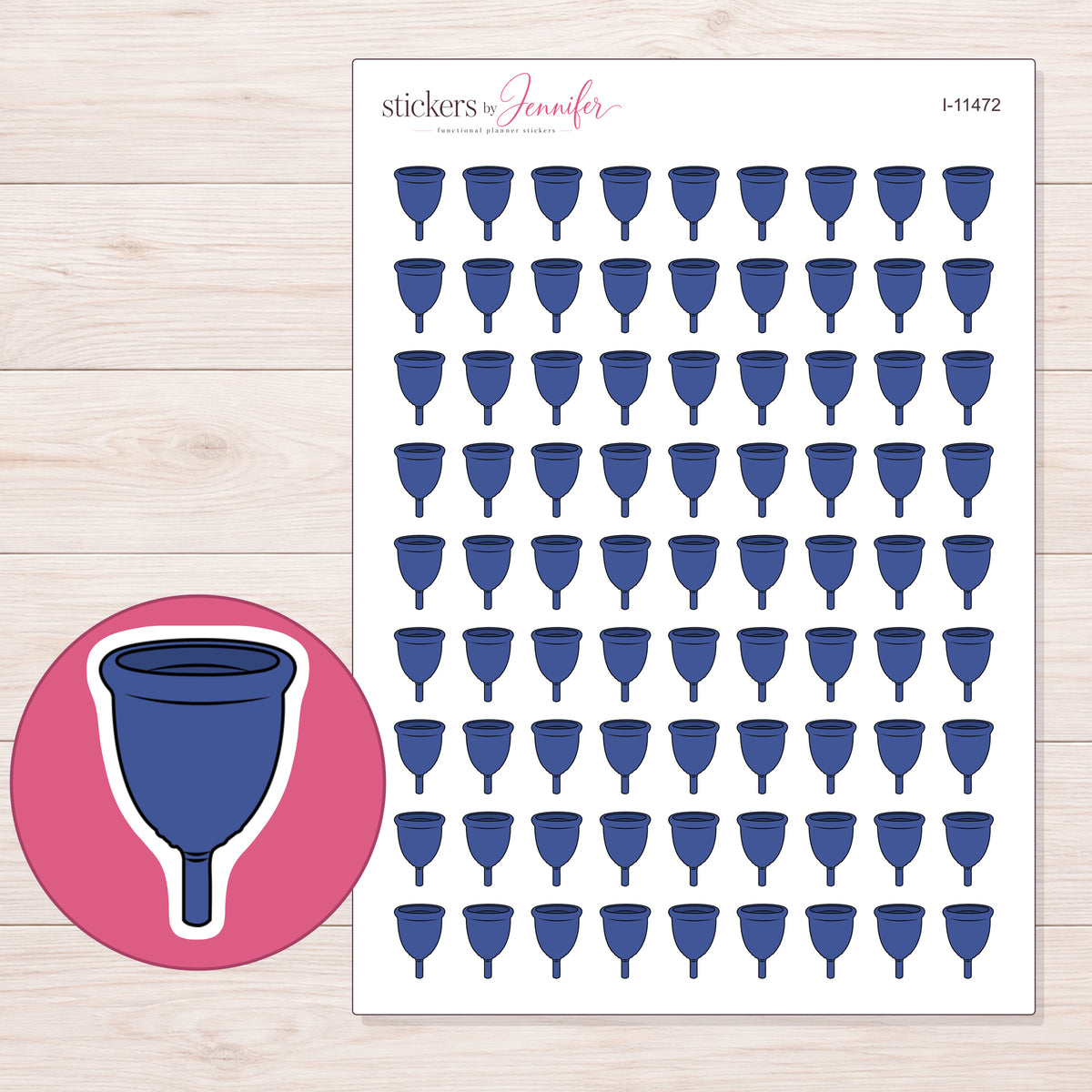 I-11472 planner sticker sheet with enlarged sticker detail