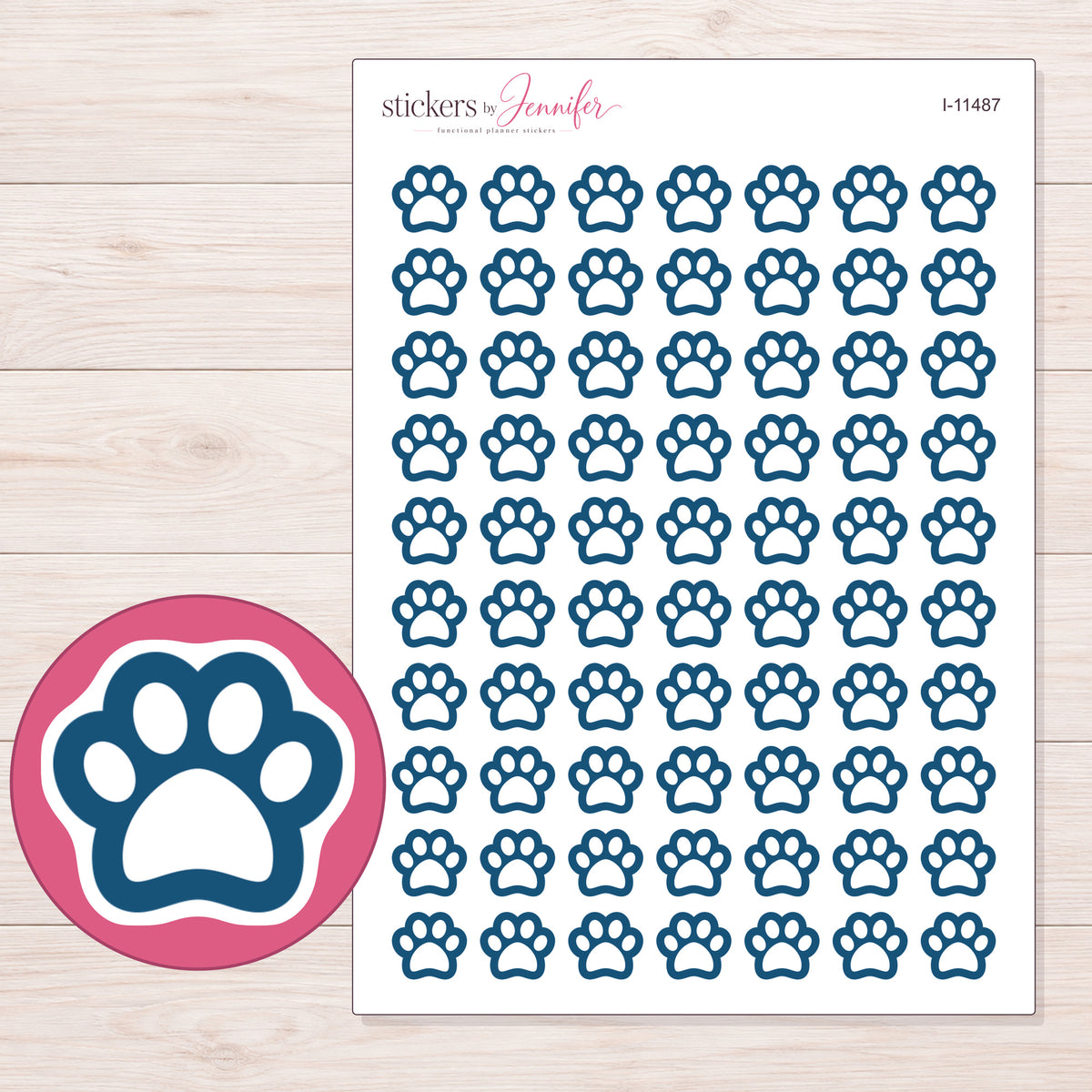 I-11487 planner sticker sheet with enlarged sticker detail