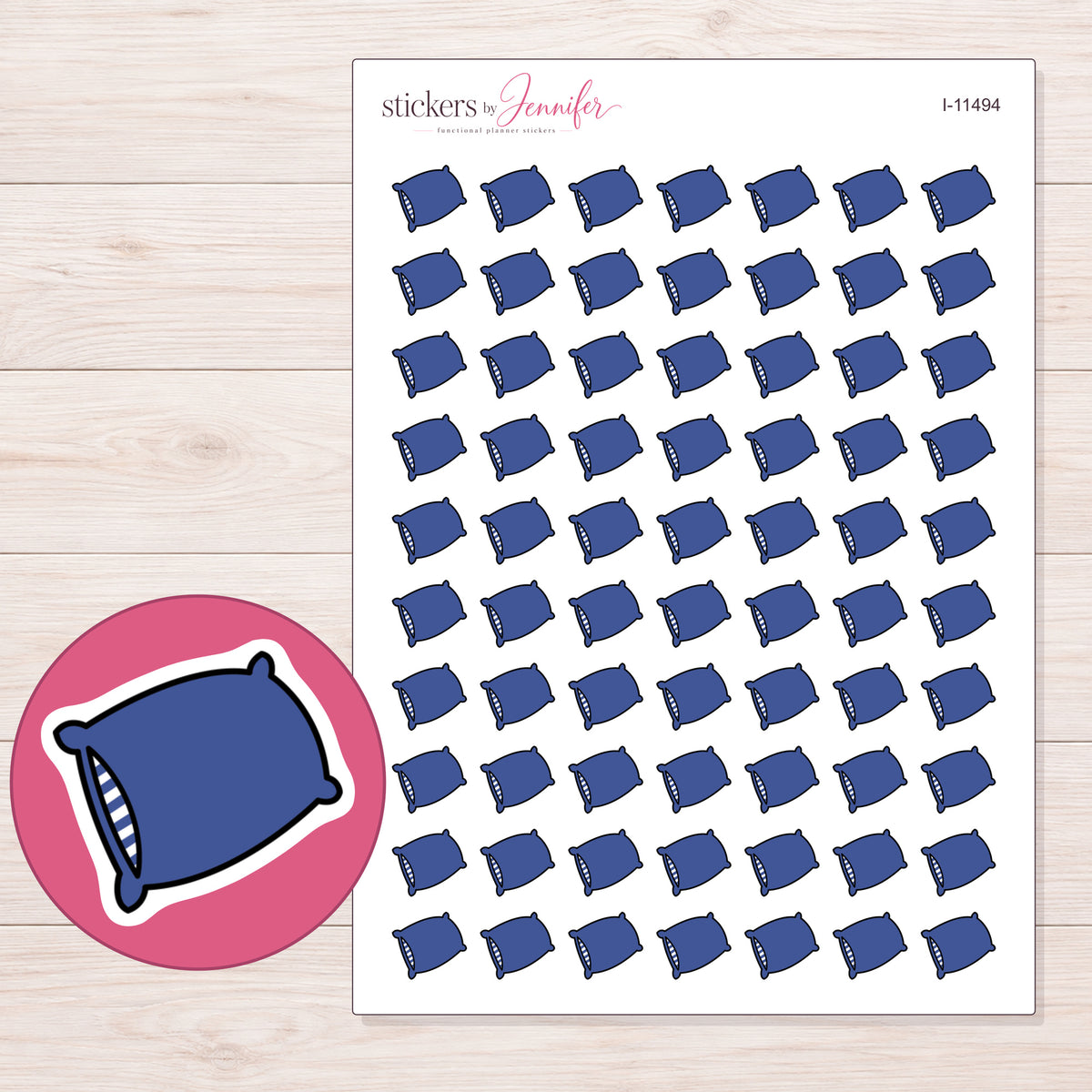 I-11494 planner sticker sheet with enlarged sticker detail