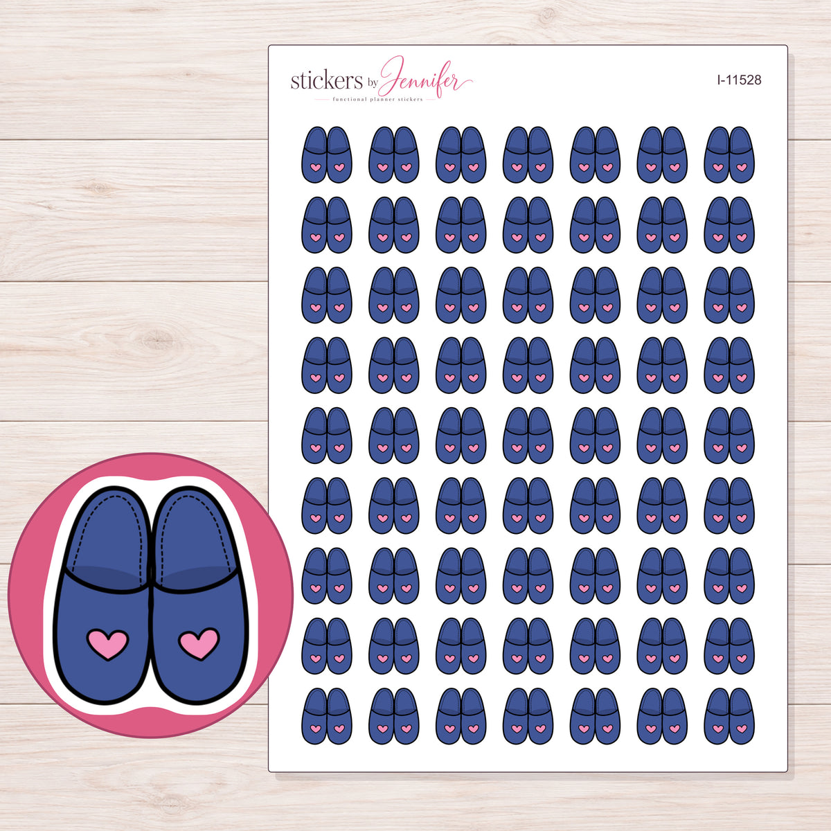 I-11528 planner sticker sheet with enlarged sticker detail