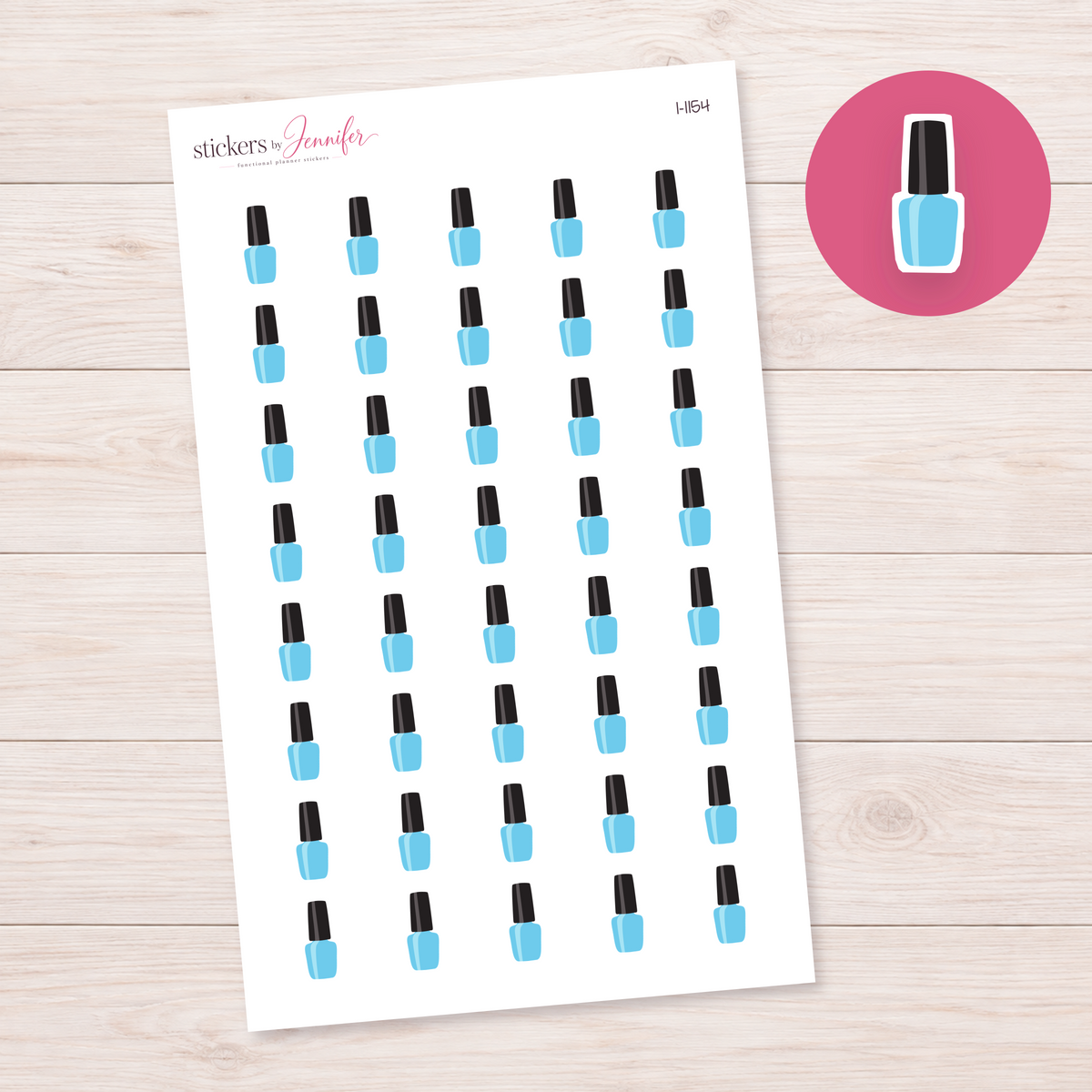 Sky Blue Nail Polish Planner Stickers | I-1154