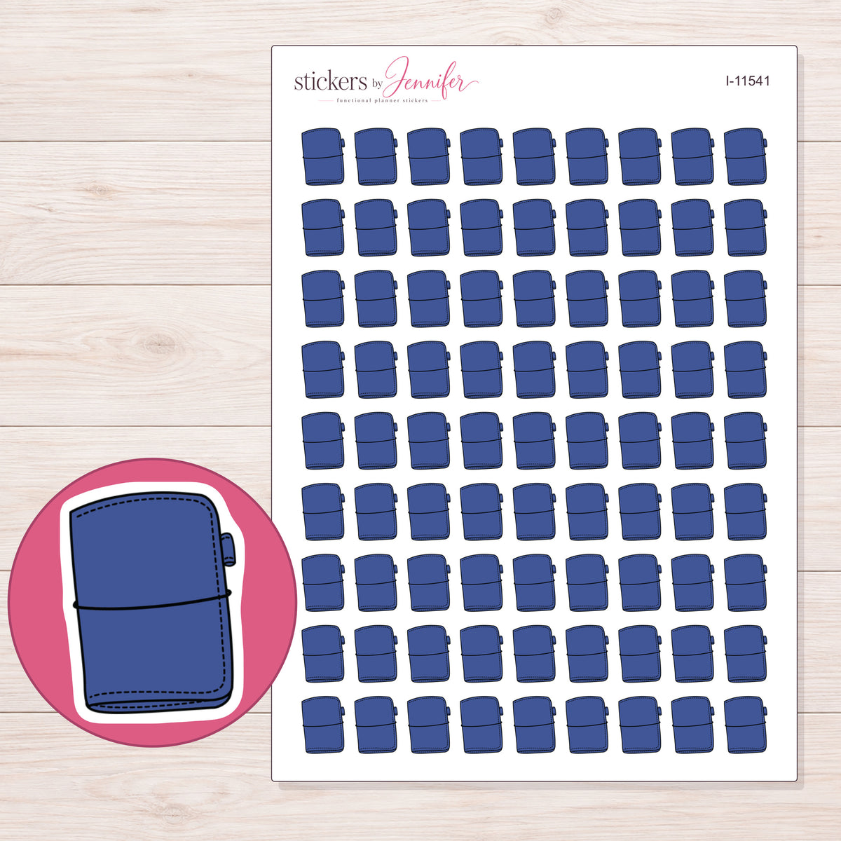 I-11541 planner sticker sheet with enlarged sticker detail