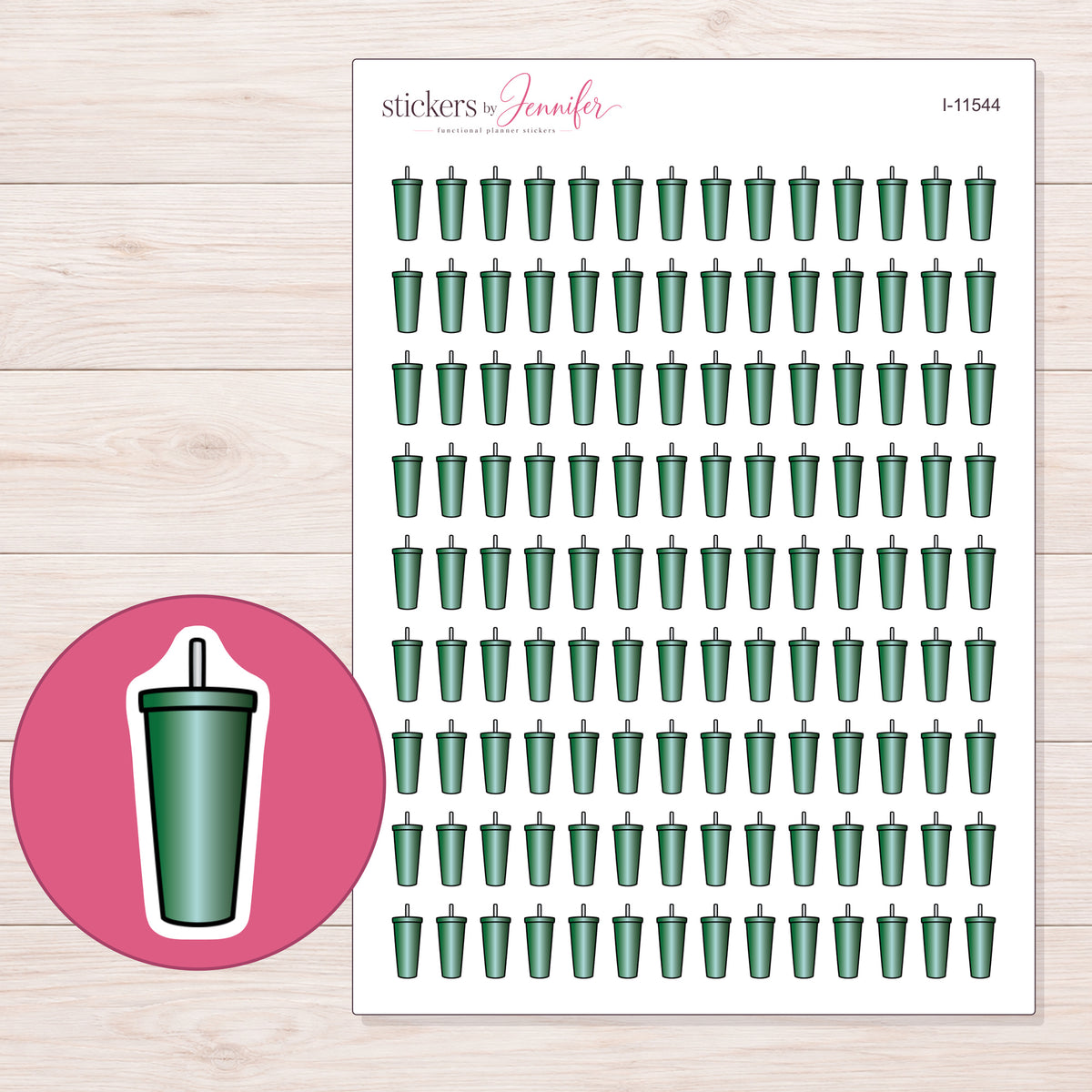 I-11544 planner sticker sheet with enlarged sticker detail
