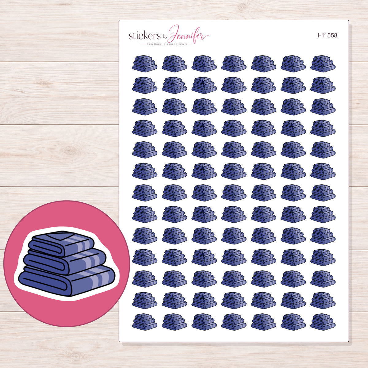 I-11558 planner sticker sheet with enlarged sticker detail