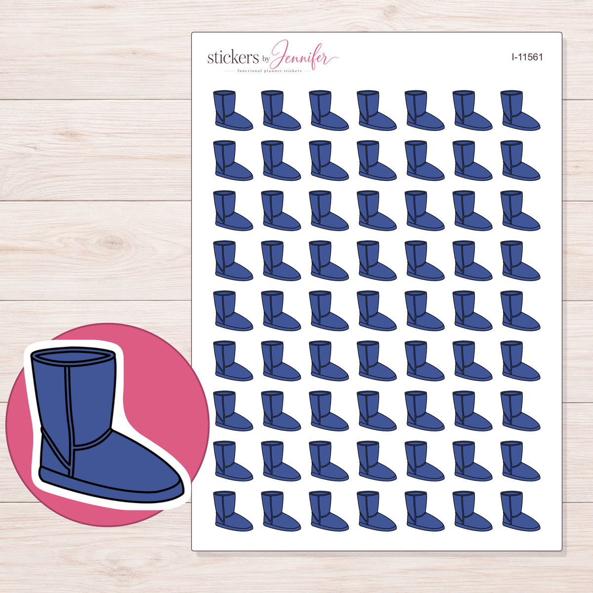 I-11561 planner sticker sheet with enlarged sticker detail