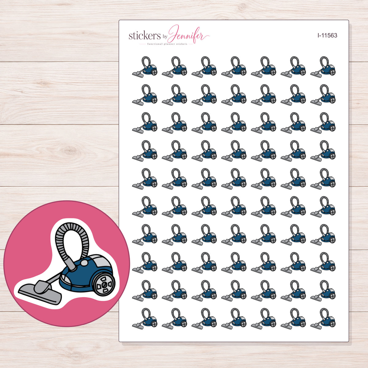 I-11563 planner sticker sheet with enlarged sticker detail