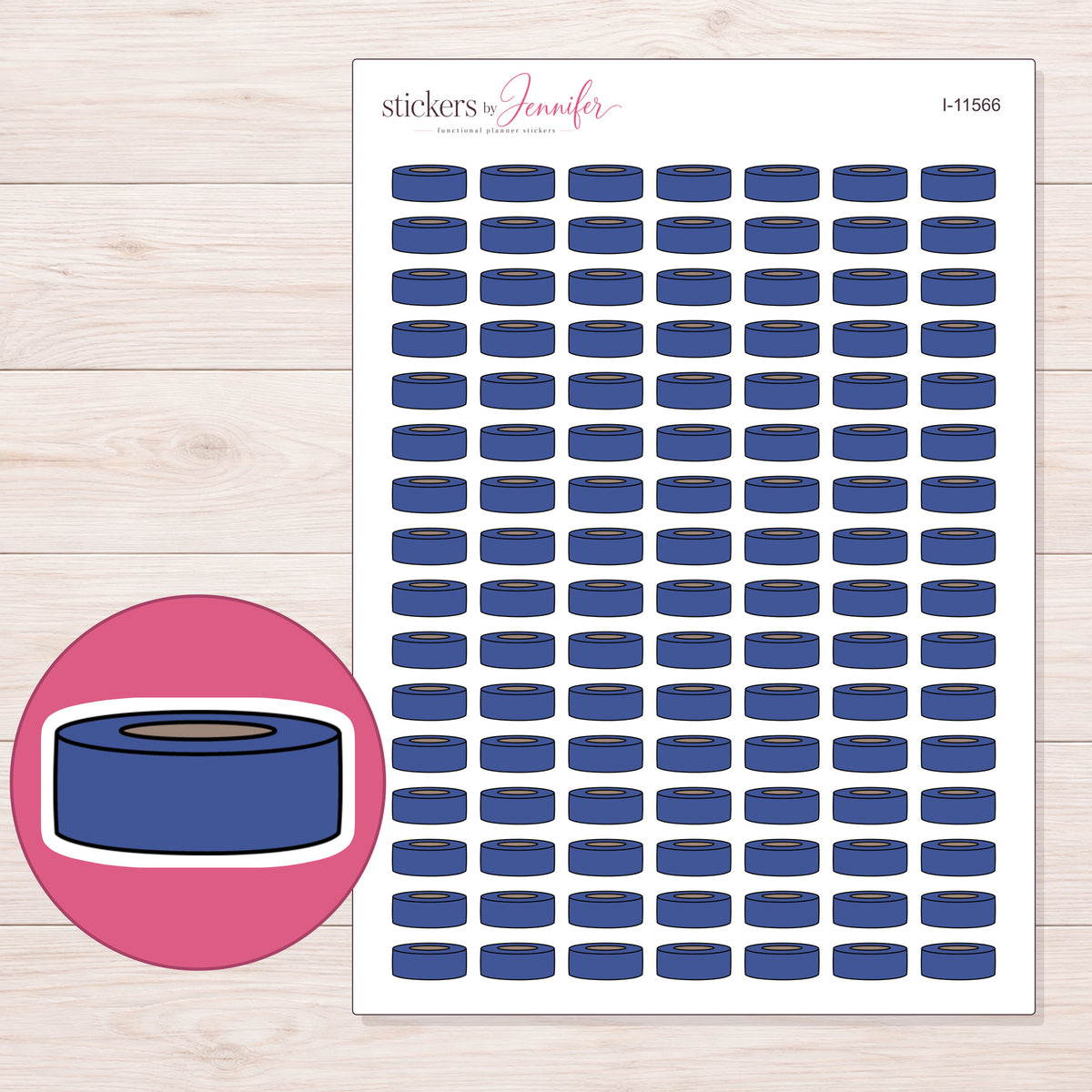 I-11566 planner sticker sheet with enlarged sticker detail